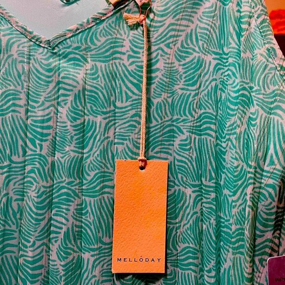 NWT - MELLODAY
Patterned Chiffon Midi Dress In Mint - Picture 3 of 4